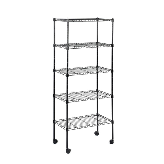 Heavy Duty Shelving Unit, Wire Metal Stackable Storage, 5-Tier Shelf, Chrome, 21" W x 12" D x 54" H