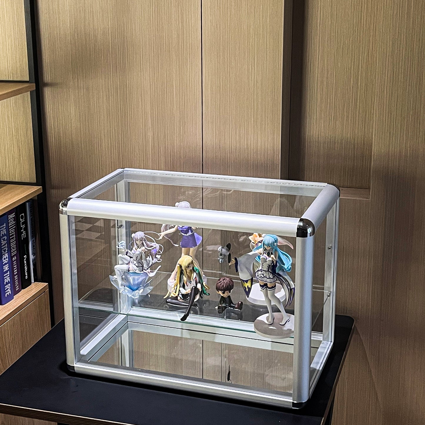 Tempered Glass Counter Top Display Showcase with Sliding Glass Door and Lock,Standard Aluminum Framing with Sliding Glass Door and Lock-display cabinet