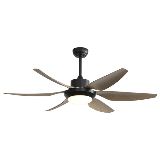 54 Inch Indoor Ceiling Fan With Dimmable Led Light ABS Blades Remote Control Reversible DC Motor For Living Room