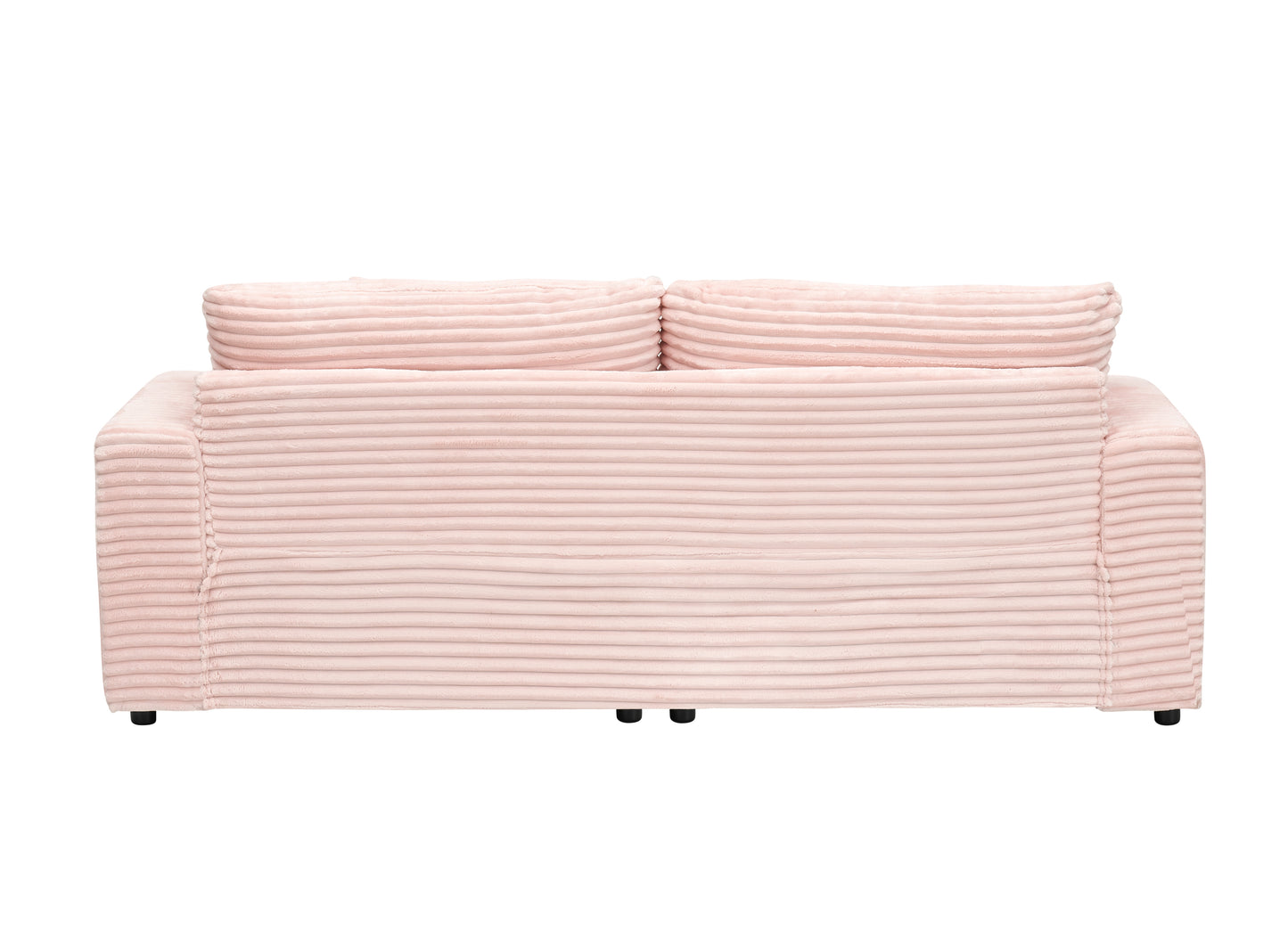 79.3 inches long,  Corduroy Sofa, with 4 Matching Toss Pillows Sleek Design Spacious and Comfortable 3 Seater Couch for Modern Living Room,PINK