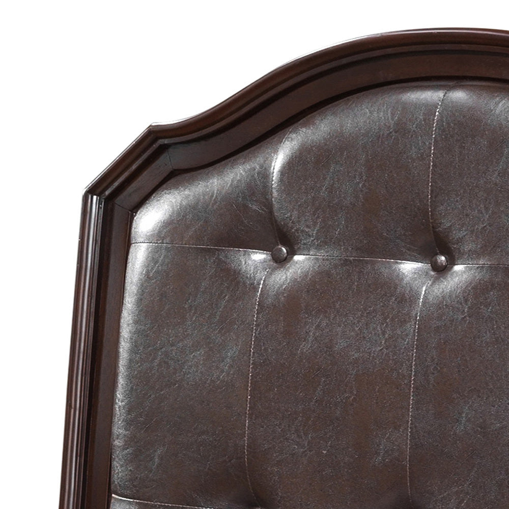 Charming Transitional Twin Bed In Cappuccino