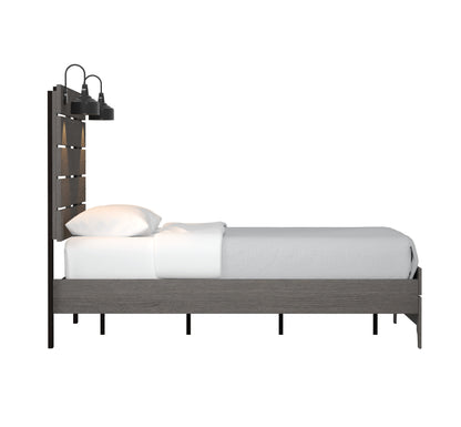 Junipe Brown King Bed With Lights