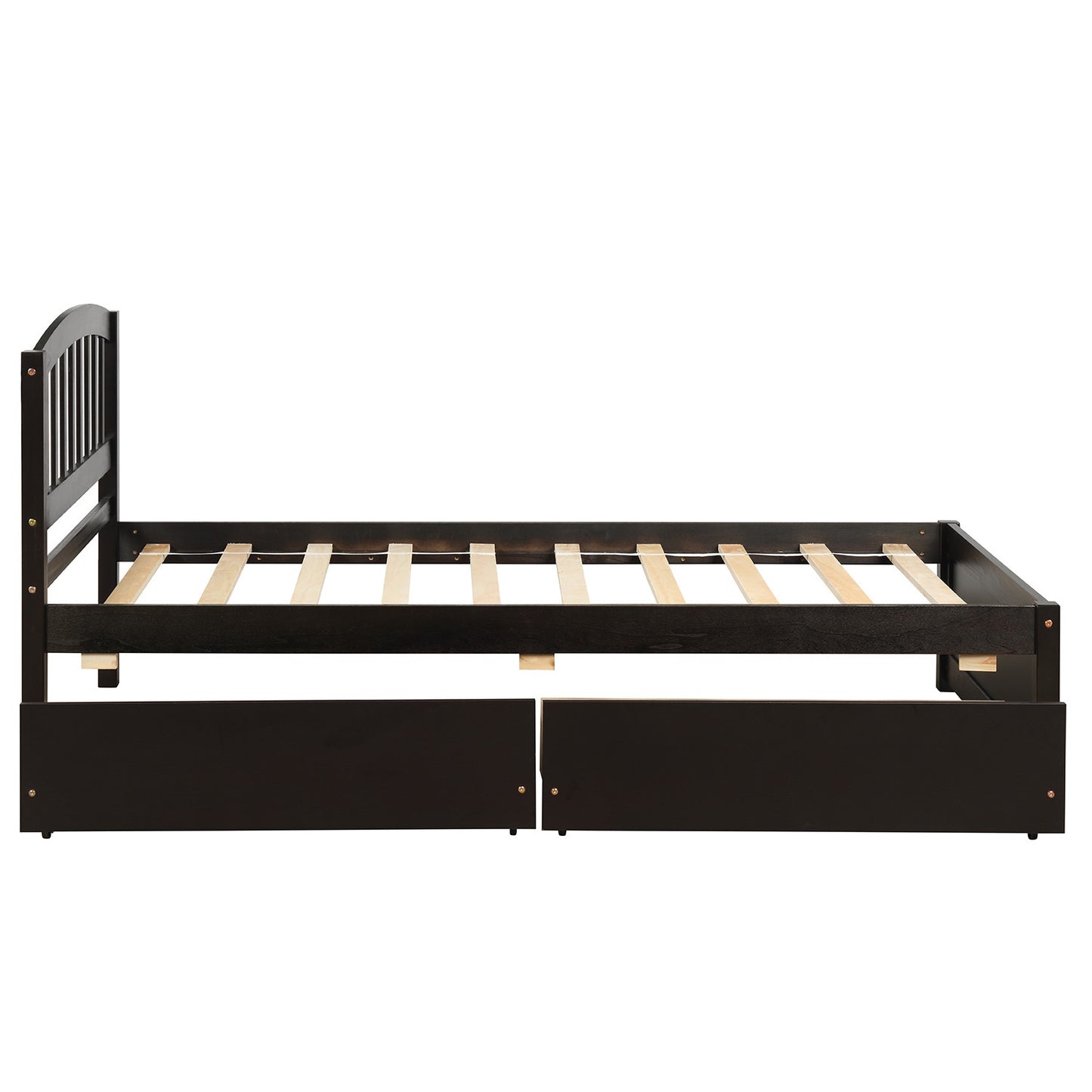 Twin size Platform Bed with Two Drawers, Espresso