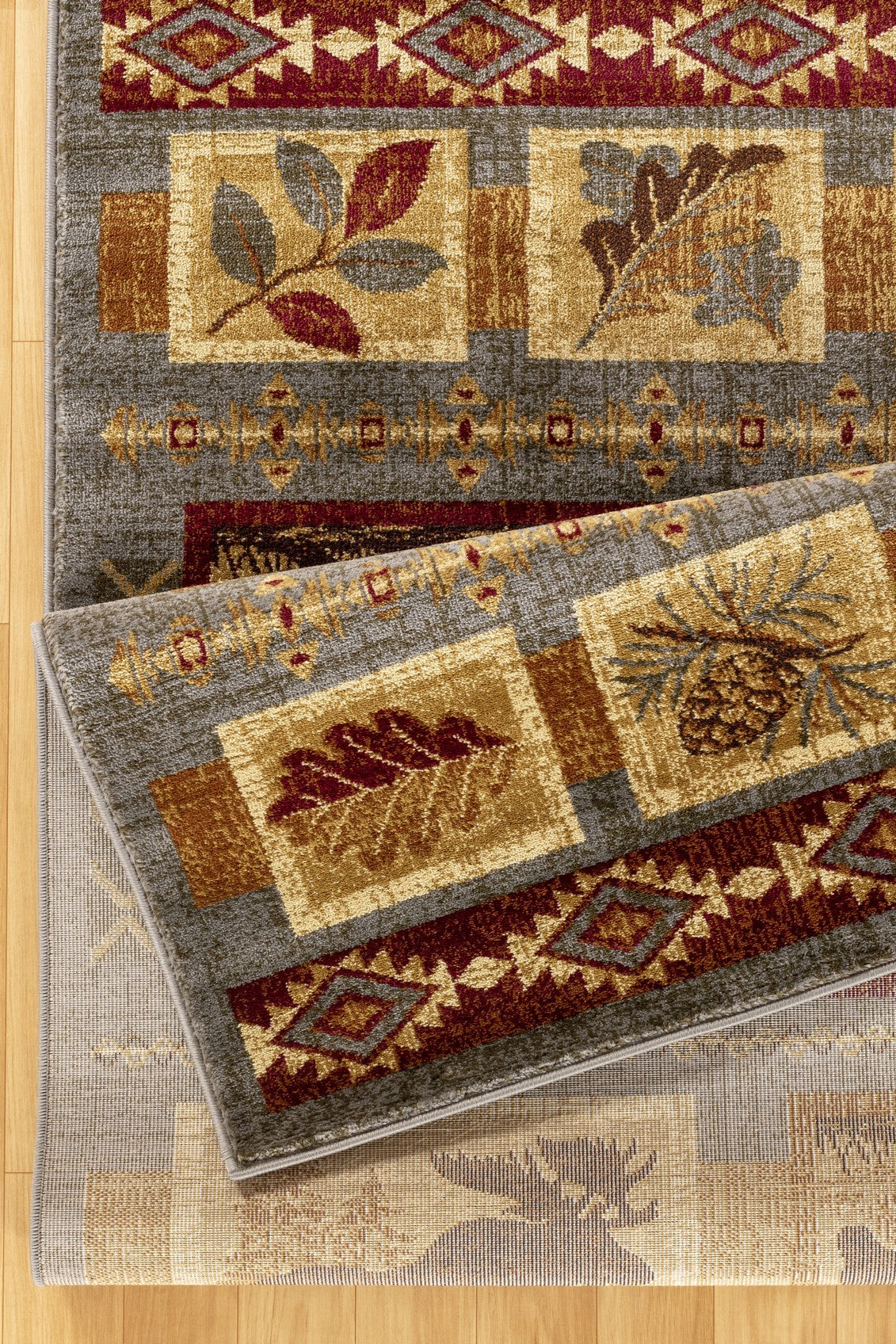 Nature's Nest GC_CBL3004 Multi 5 ft. 3 in. x 7 ft. 3 in. Lodge Area Rug