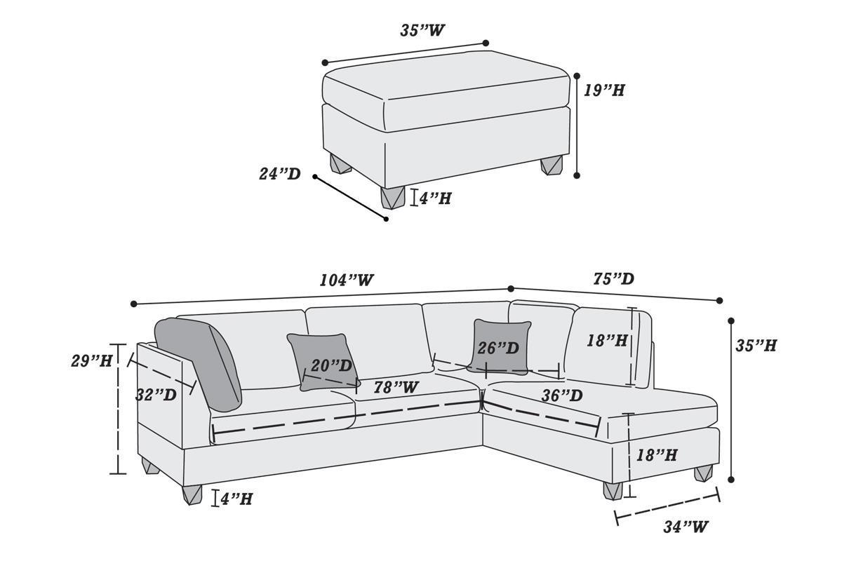 3-PC SECTIONAL in Gray