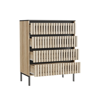 4 Drawer Storage Cabinet,Freestanding Cabinet,Bedroom Clothing Storage,Large Capacity,Modern Minimalist