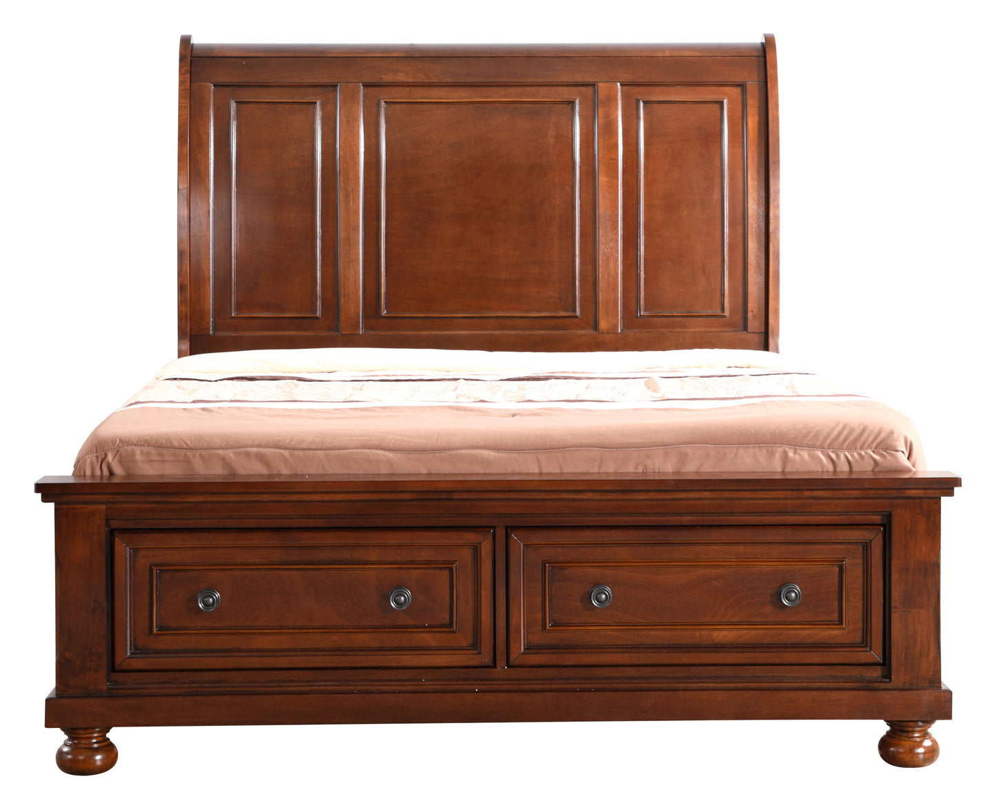 Traditional Cherry Queen Bed For Cozy Spaces