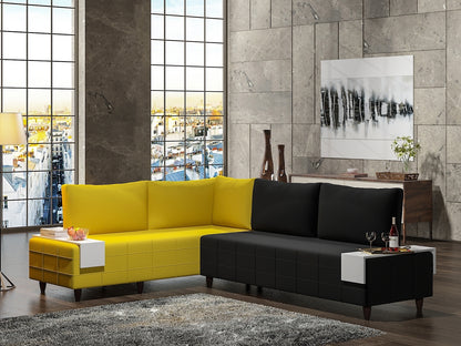 Inferno Sectional, Black-Yellow