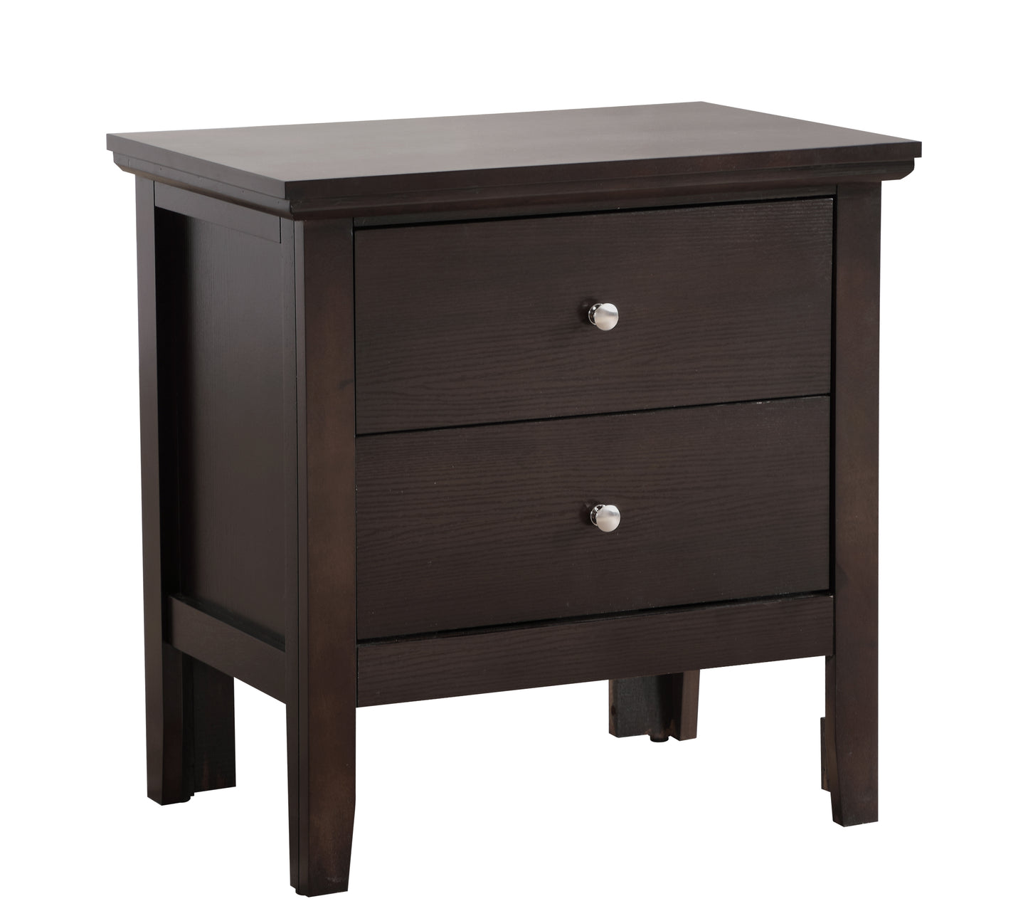 Chic Espresso Nightstand With Storage Drawers