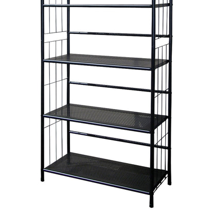 49" Tall 4-Tier Metal Standing Book Shelf, Black finish