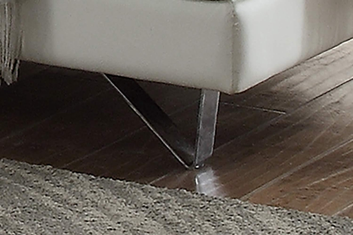 Living Room Furniture Sectional Sofa 2pc Set White Faux Leather Flip-up Headrest Sofa Chaise