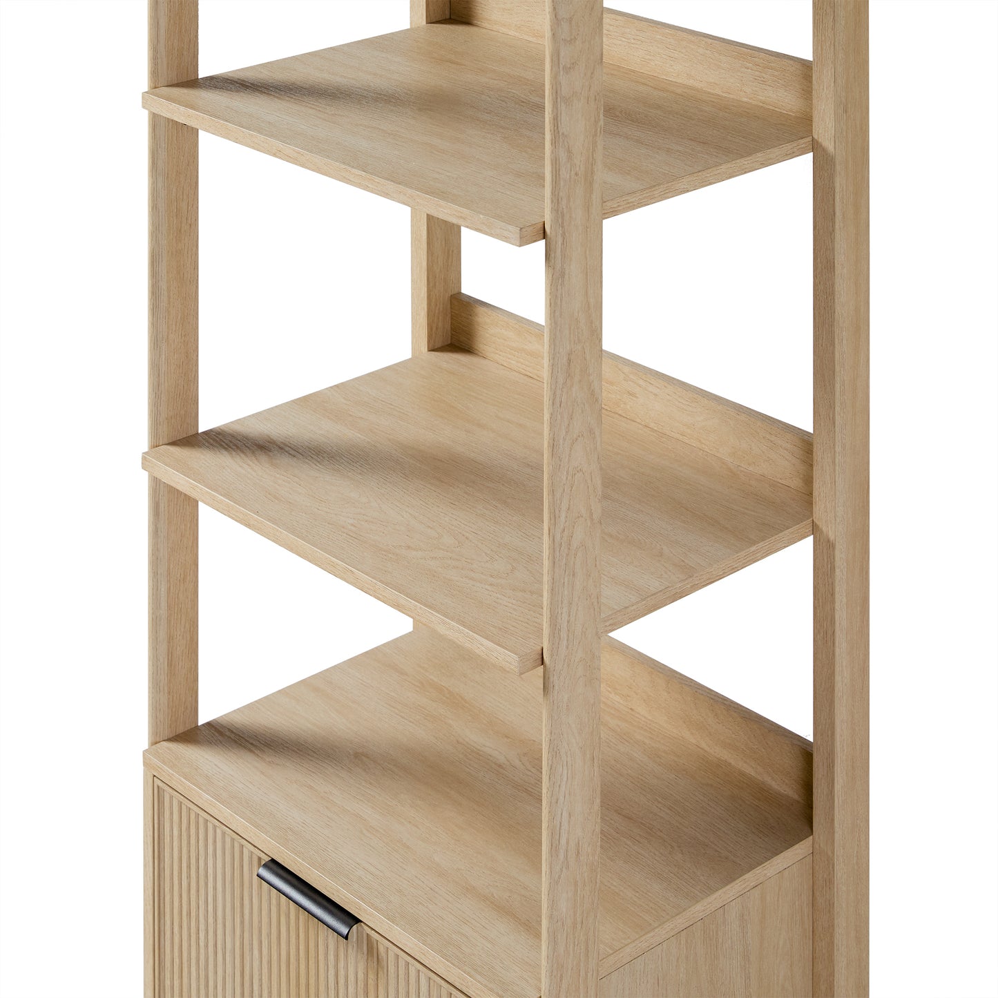 Transitional Narrow Bookshelf with Drawer on Bottom - Oak