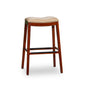 30" Bar Stool, Cherry Finish, Bone Leather Seat