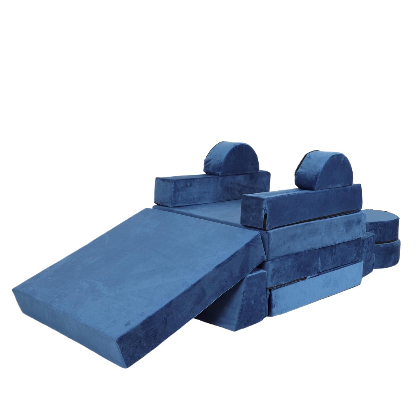 14pcs Kids Sofa Modular Play Couch,Child Sectional Sofa to Boost Creativity,Boys and Girls DIY Creativing Playroom Couch Furniture for Toddlers Conertible Foam and Floor Cushion-Blue