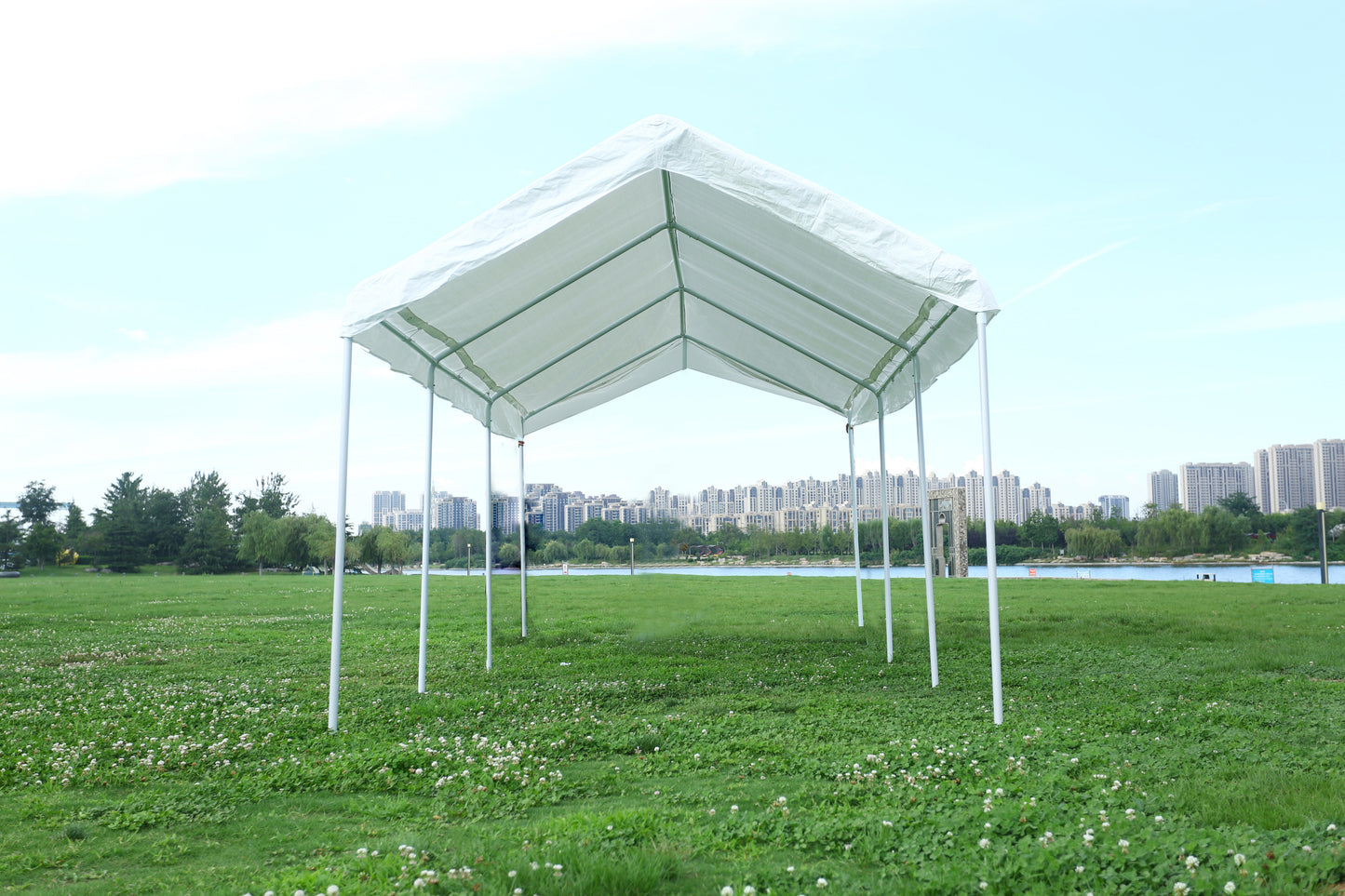 10'x20' Heavy Duty Carport Gazebo, Canopy Garage, Car Shelter with windows