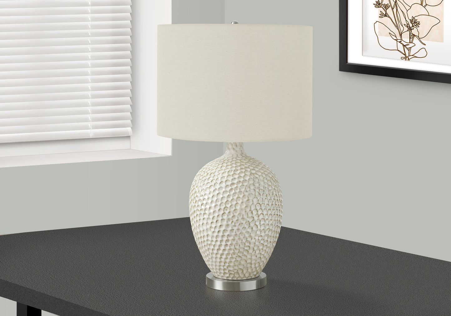 Lighting, 28"h, Table Lamp, Cream Ceramic, Ivory / Cream Shade, Contemporary