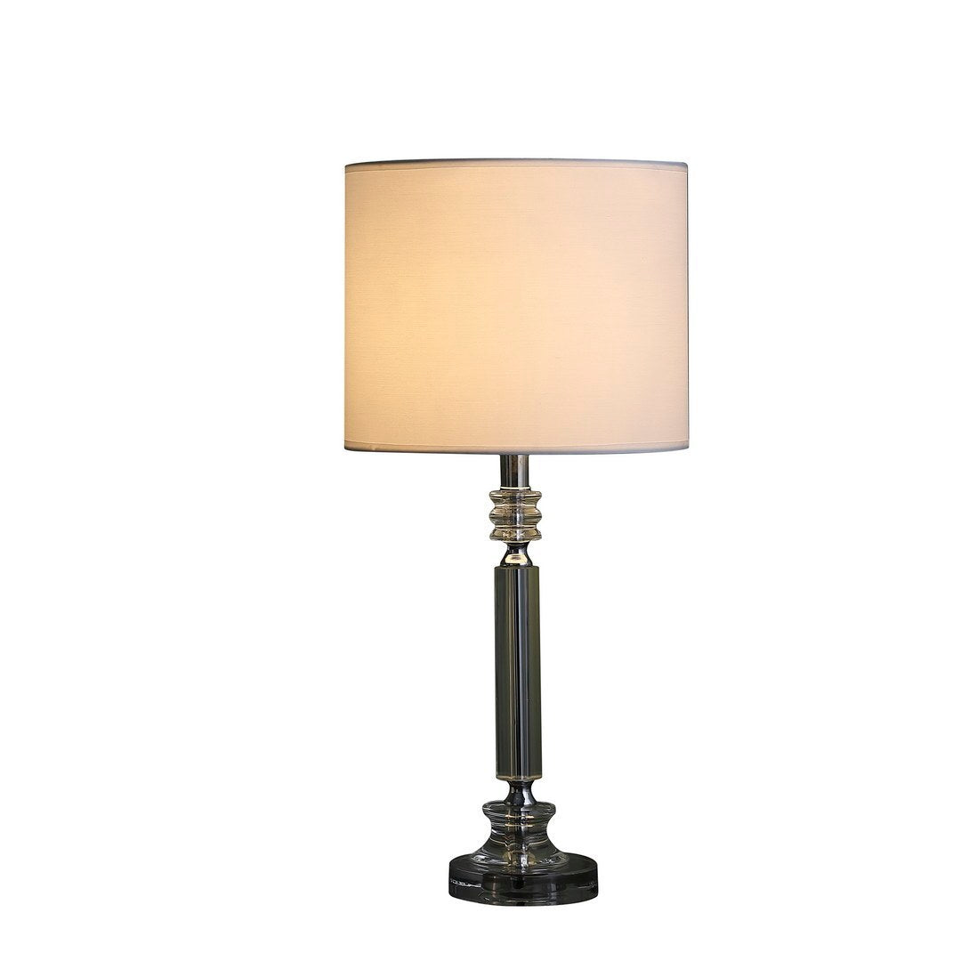 24.5" In Mitz Cut Crystal Column Modern Table Lamp