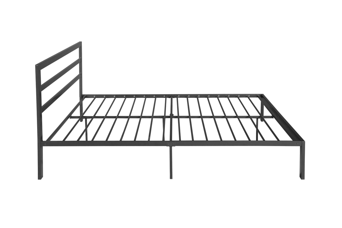 Queen Size Metal Bed Frame with Headboard Charcoal Grey