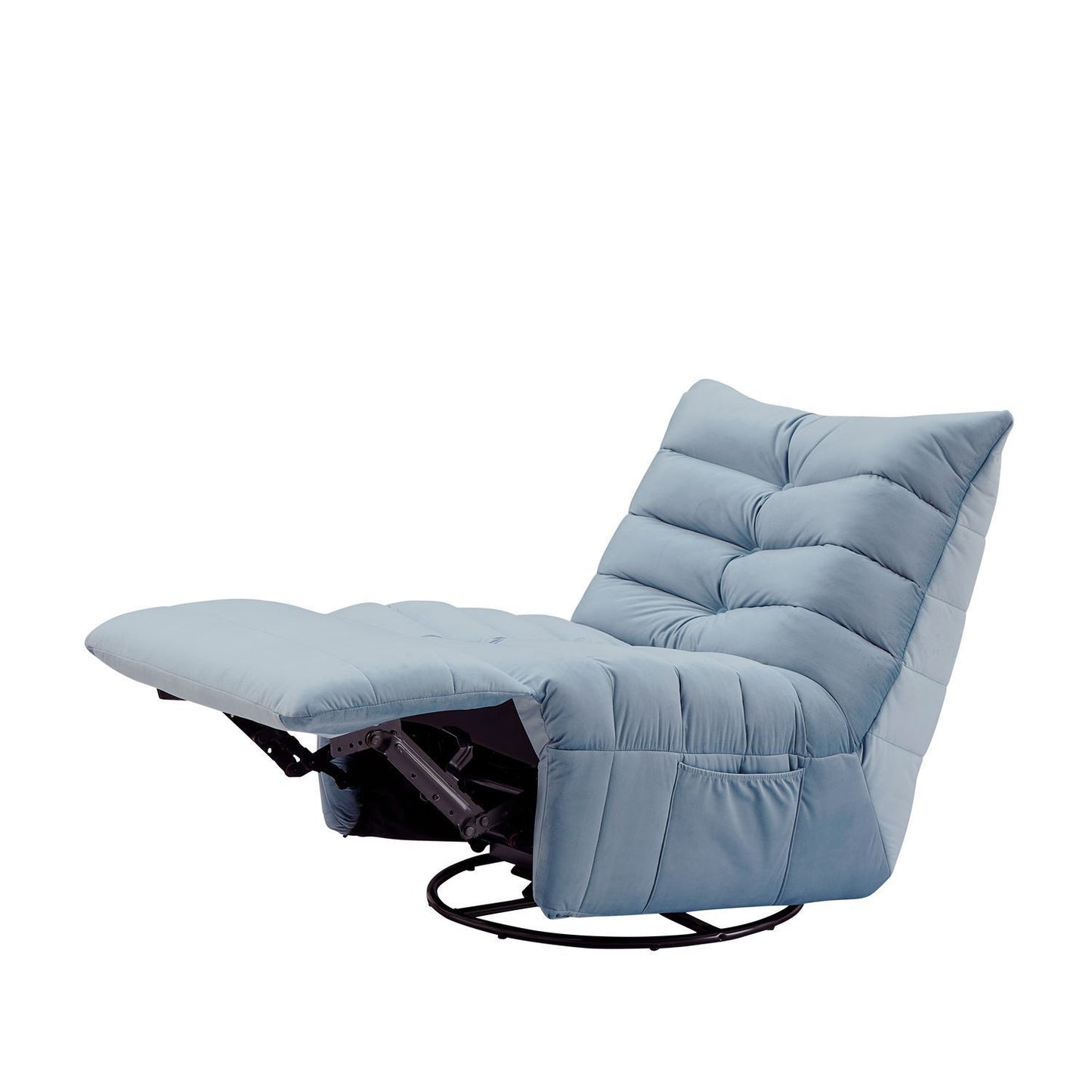 Lazy Luxury in a Small Space: Modern Rotatable Lounge Chair with Side Pocket, Perfect for Reading & Relaxing in Style