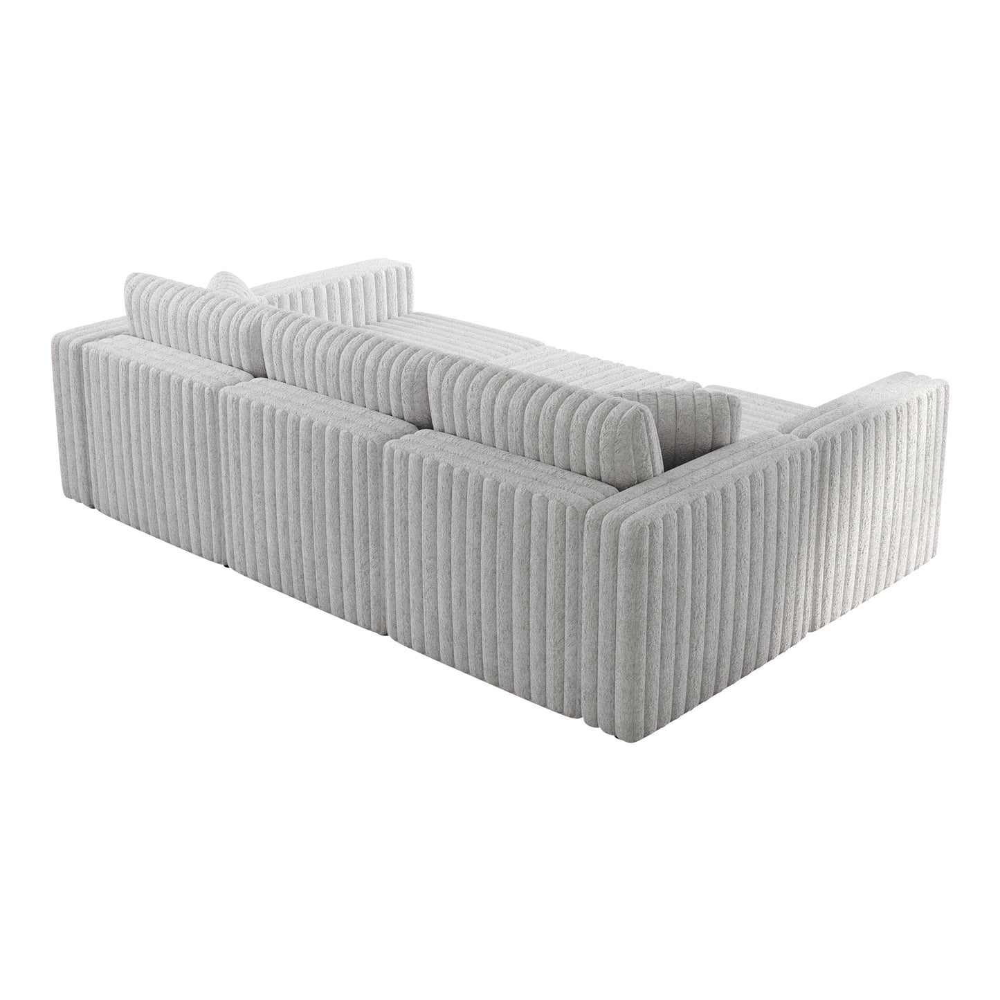 106.3" Soft  U-shaped 6-Person Sofa. Matches 30.7" Ottoman with Hydraulic Lift. Comfortable & Stylish. For Bedroom & Living Room. Light Gray. Modern Furniture. Modular Design.