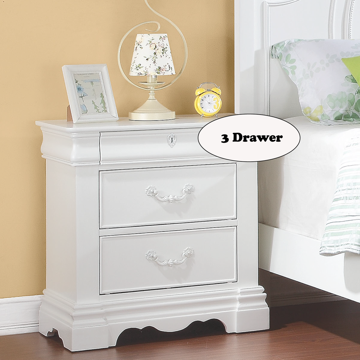 Estrella White Finish Nightstand