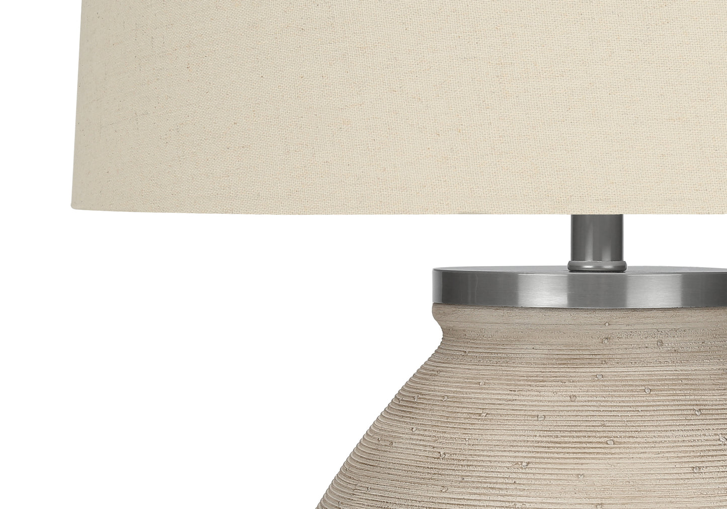 Lighting, 25"h, Table Lamp, Cream Concrete, Beige Shade, Contemporary