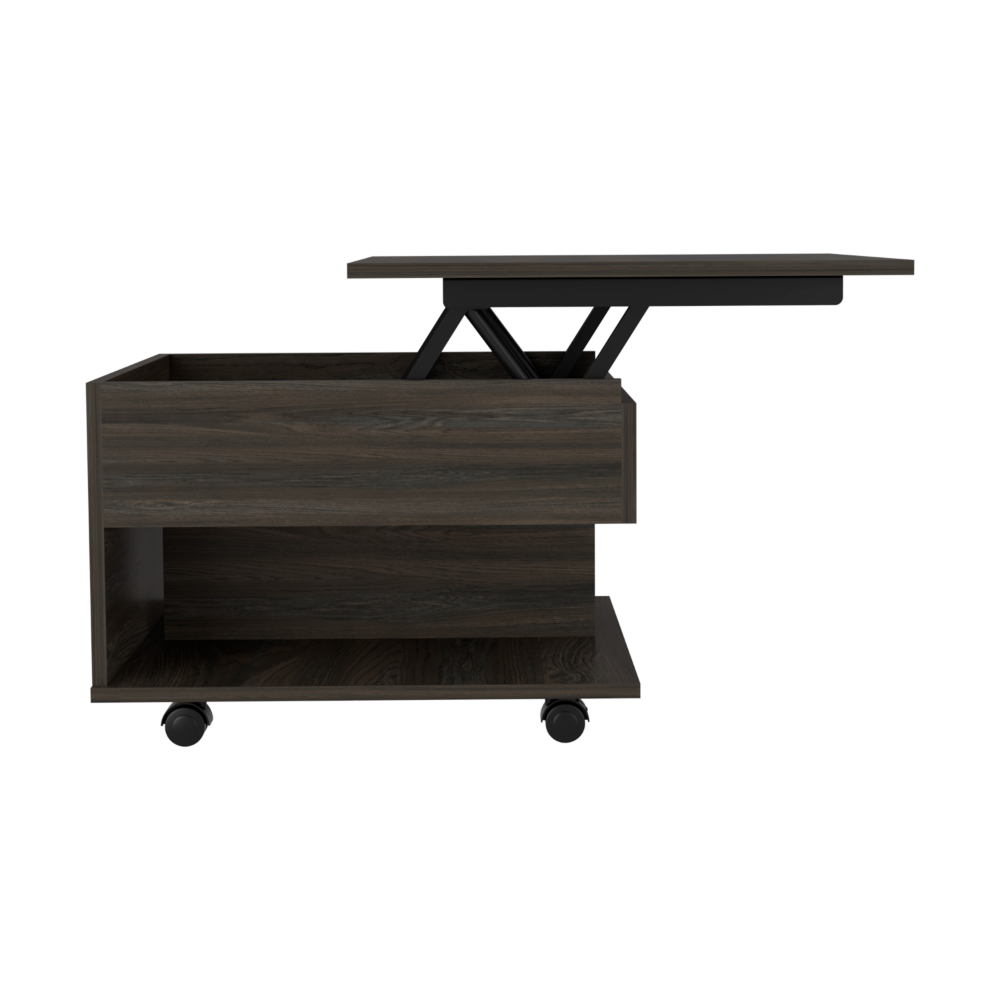 Lift Top Coffee Table, Casters, One Shelf, Carbon Espresso