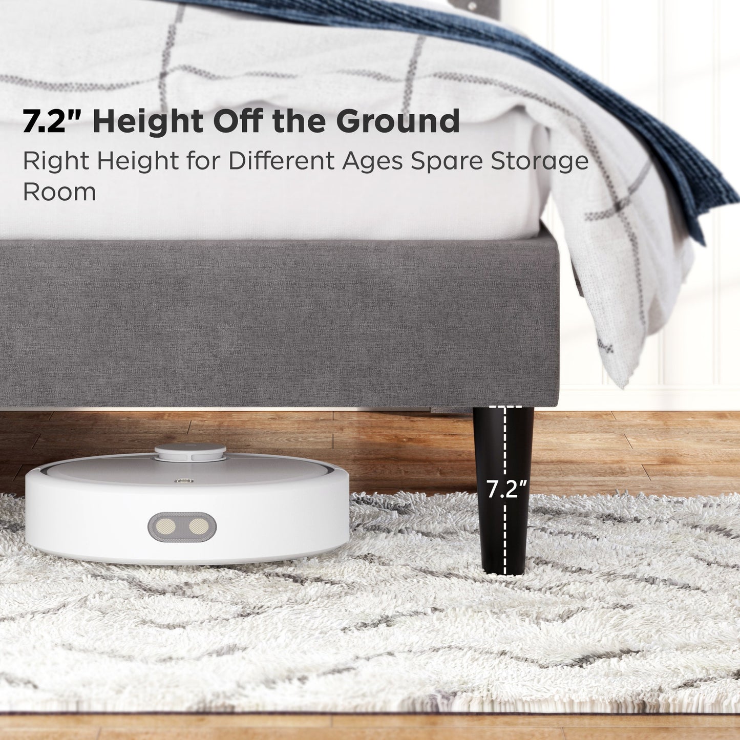 Full Size Bed Frame with Storage Headboard, Metal Platform Bed No Noise, Mattress Foundation Strong Metal Slats Support No Box Spring Needed