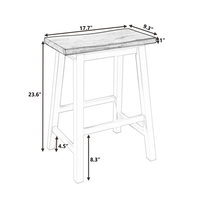 TOPMAX Farmhouse Rustic 2-piece Counter Height Wood Kitchen Dining Stools for Small Places, Walnut+Black