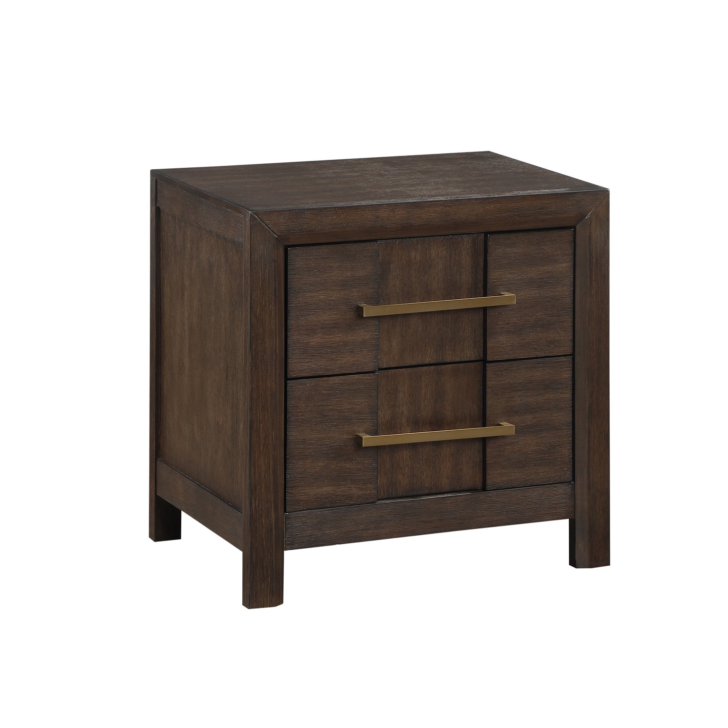 Modern Style 2-Drawer Nightstand Made with Wood in Walnut