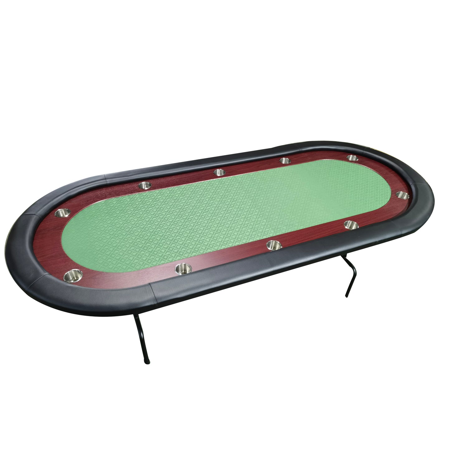 96" Light Series Folding Wooden Racetrack Green Felt Foldable Poker Table