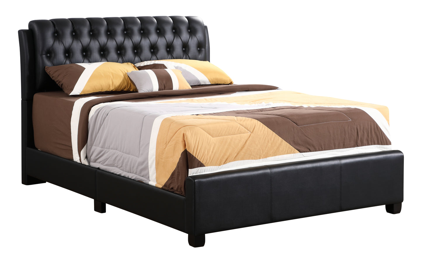 Elegant Contemporary Black Queen Bed