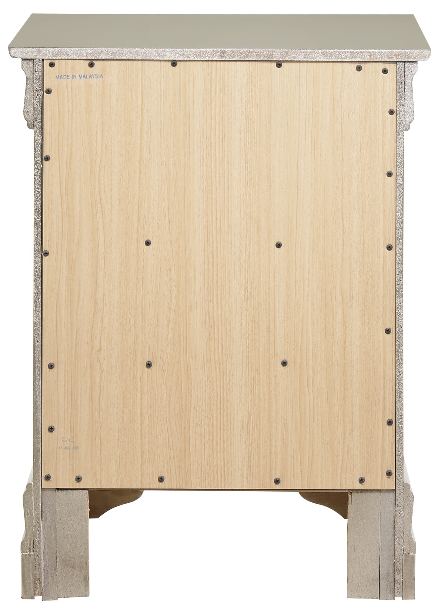 Charming Silver Champagne Nightstand