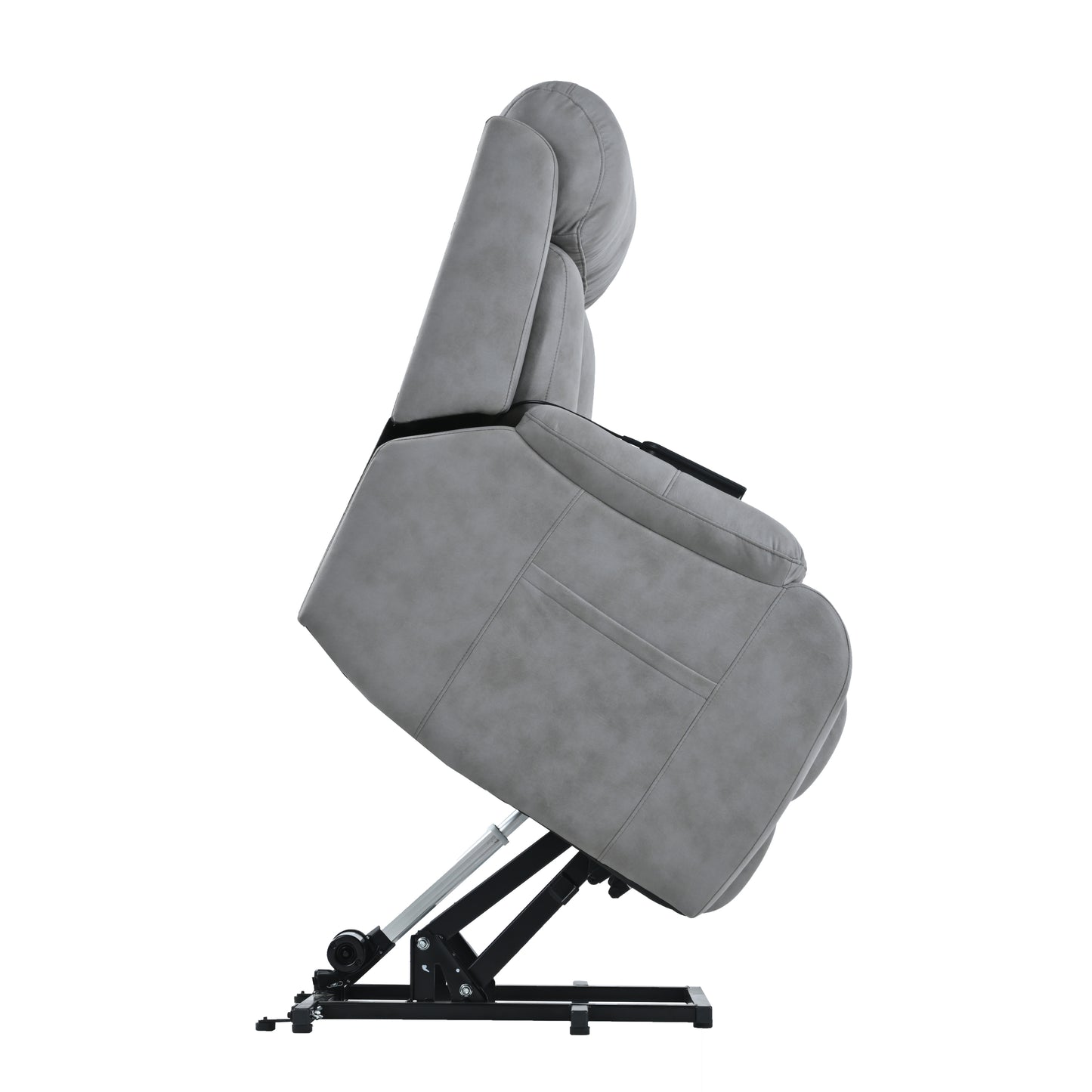 Electric Power Lift Recliner Chair for Elderly, Fabric Recliner Chair for Seniors, Home Theater Seating,Living Room Chair,Side Pocket, Remote Control (Light Gray)