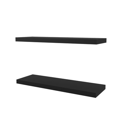 Iva Floating Shelf in Melamine x2, Black