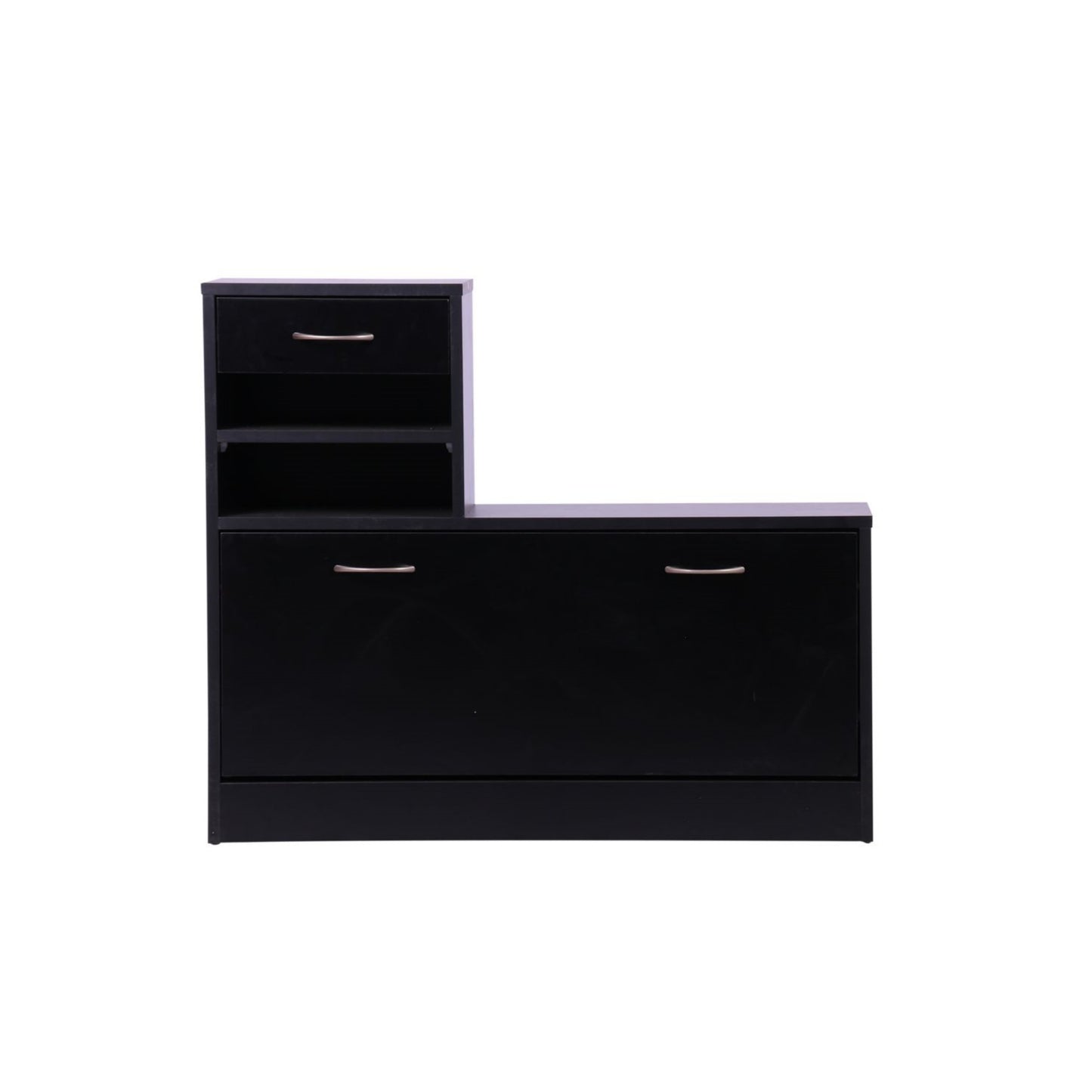 Three In One Combination Model Gate Cabinet with Shoe cabinet+Hang shelf+ Mirror,Black