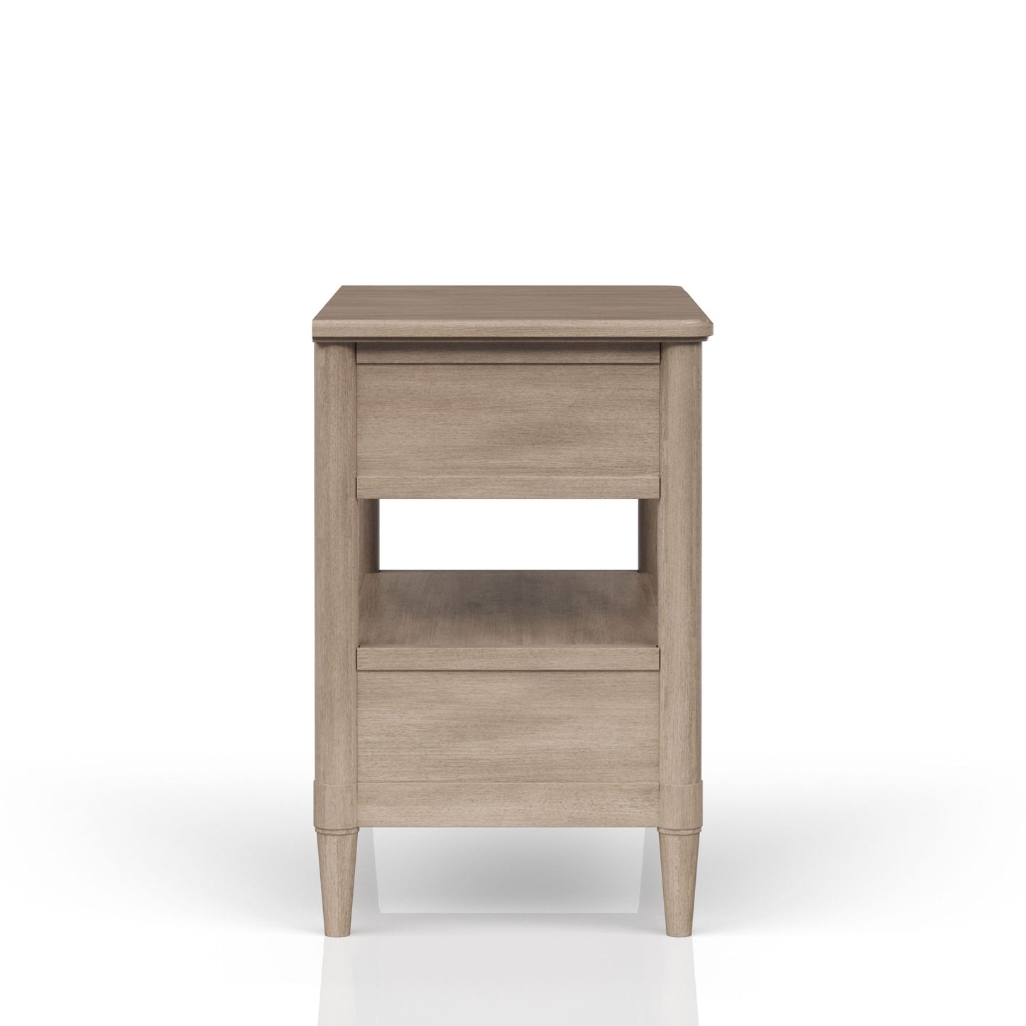 Open Nightstand Sand Finish With 2 Drawers