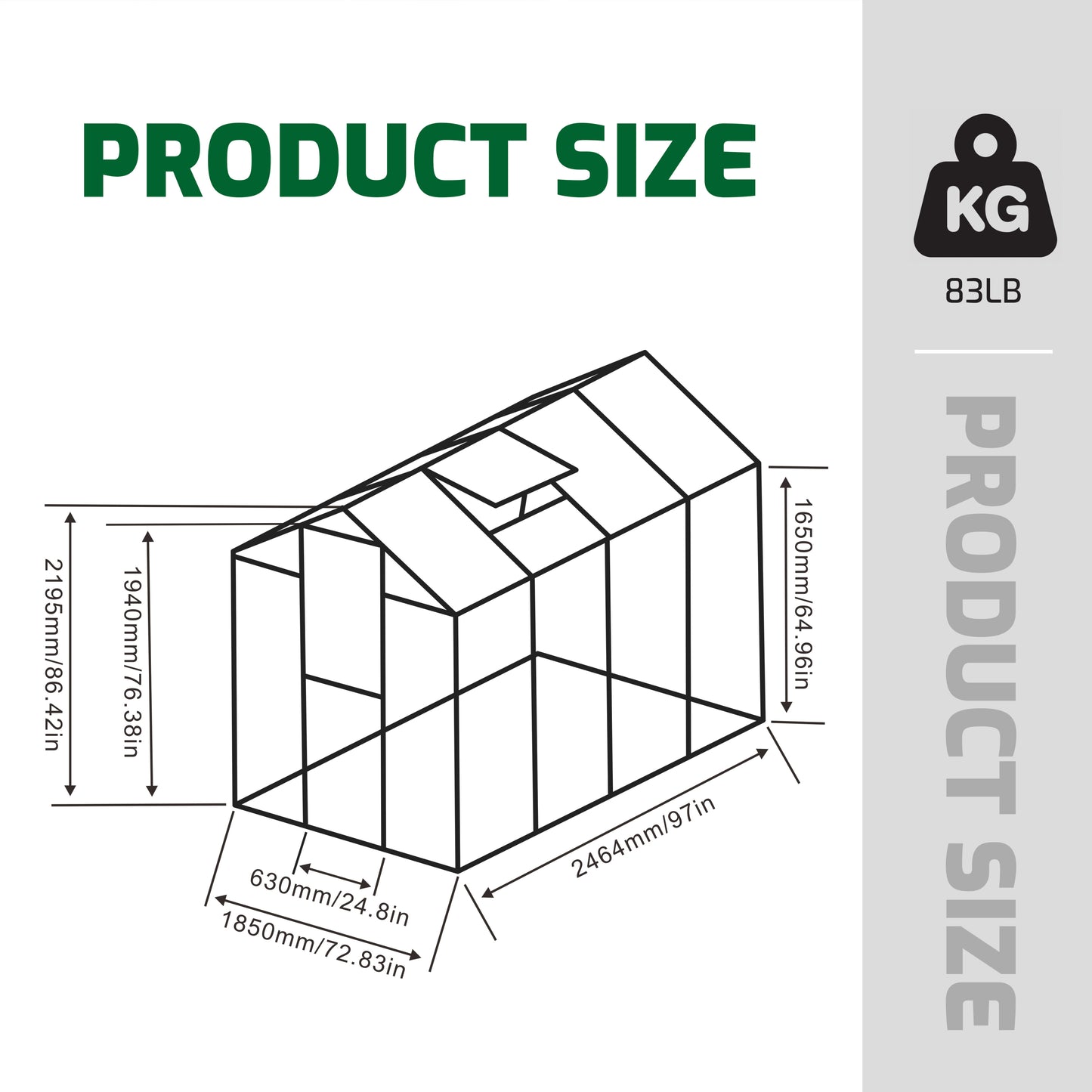 Newly marketed Gain height windproofaluminum greenhouse 6x8 FT Polycarbonate Greenhouse Raised Base and Anchor Aluminum Heavy Duty Walk-in Greenhouses for Outdoor Backyard in All Season