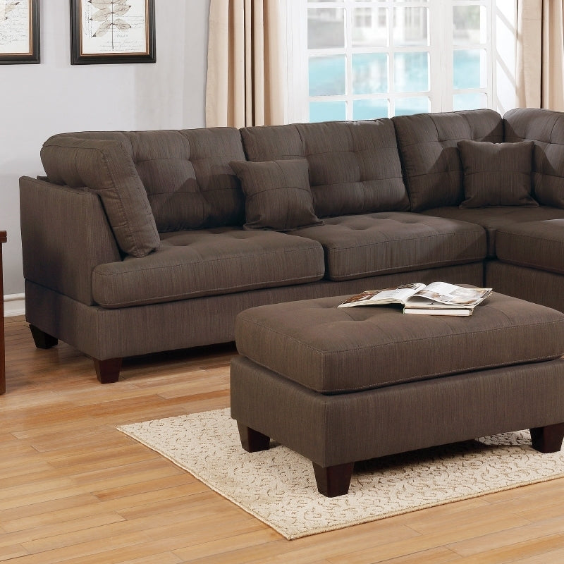 3-PCS SECTIONAL in Black Coffee