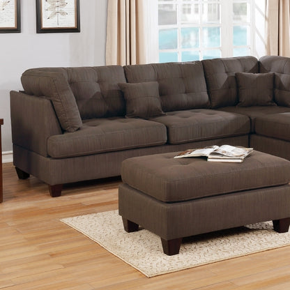 3-PCS SECTIONAL in Black Coffee