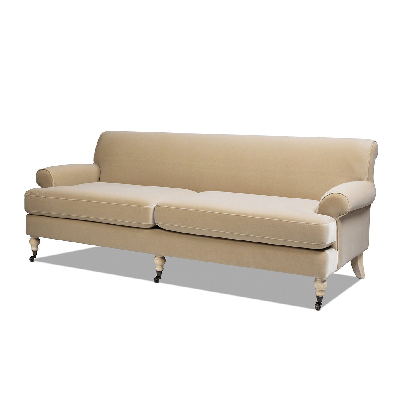 Alana 88" Lawson Two-Cushion Tightback Sofa, Fawn Brown Performance Velvet