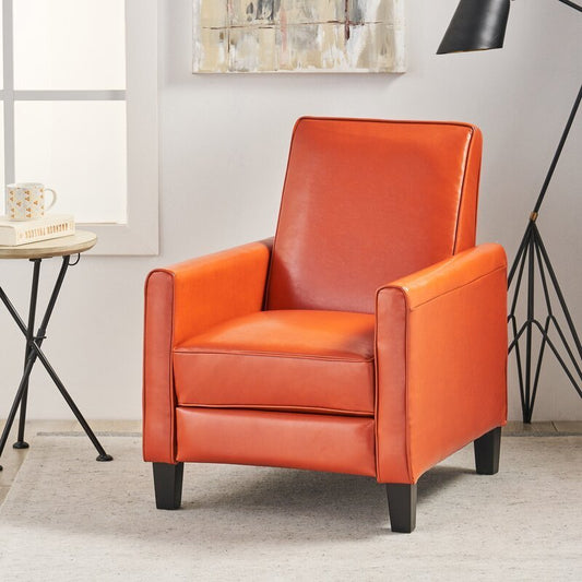 Recliner Push Back Chair for Elegant Home Décor Orange