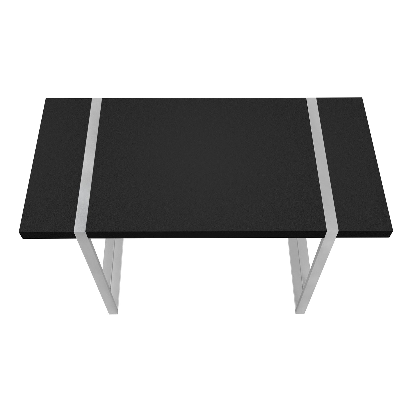 Computer Desk, Home Office, Laptop, 48"l, Work, Black Laminate, Grey Metal, Contemporary, Modern