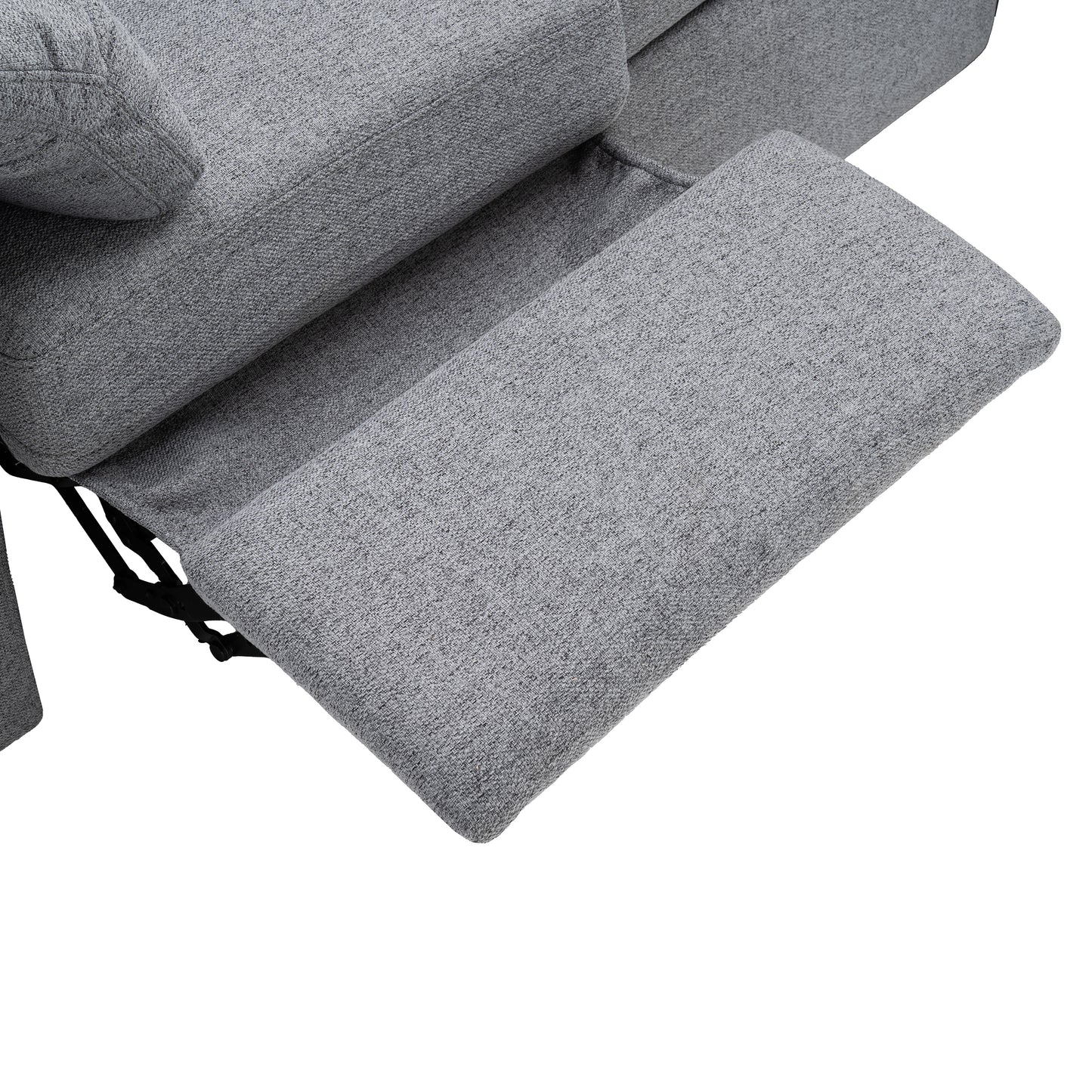 89" Power Recliner Sectional Sofa Home Theater Reclining Sofa with Two USB Ports, Two Storage Drawers for Living Room, Gray