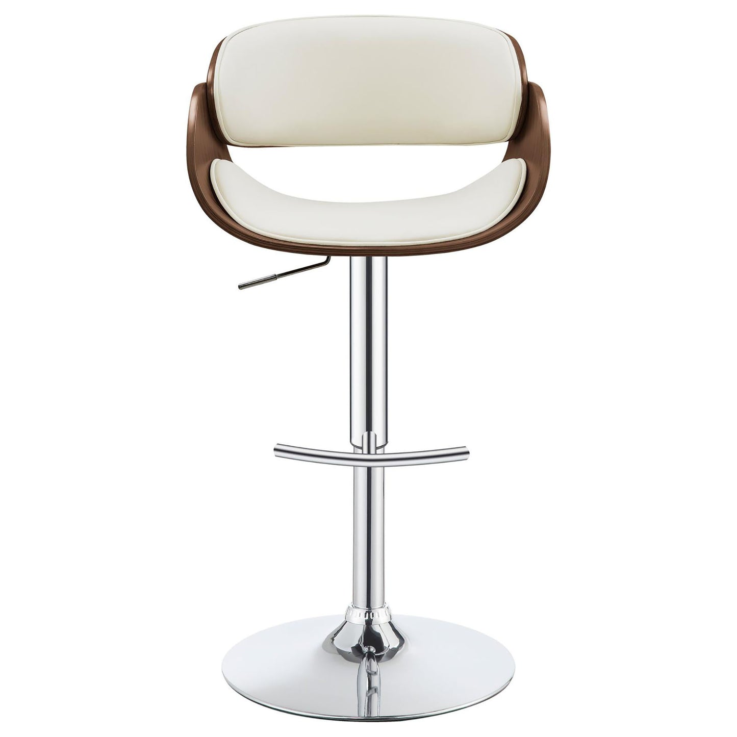 Ecru and Chrome Adjustable Bar Stool