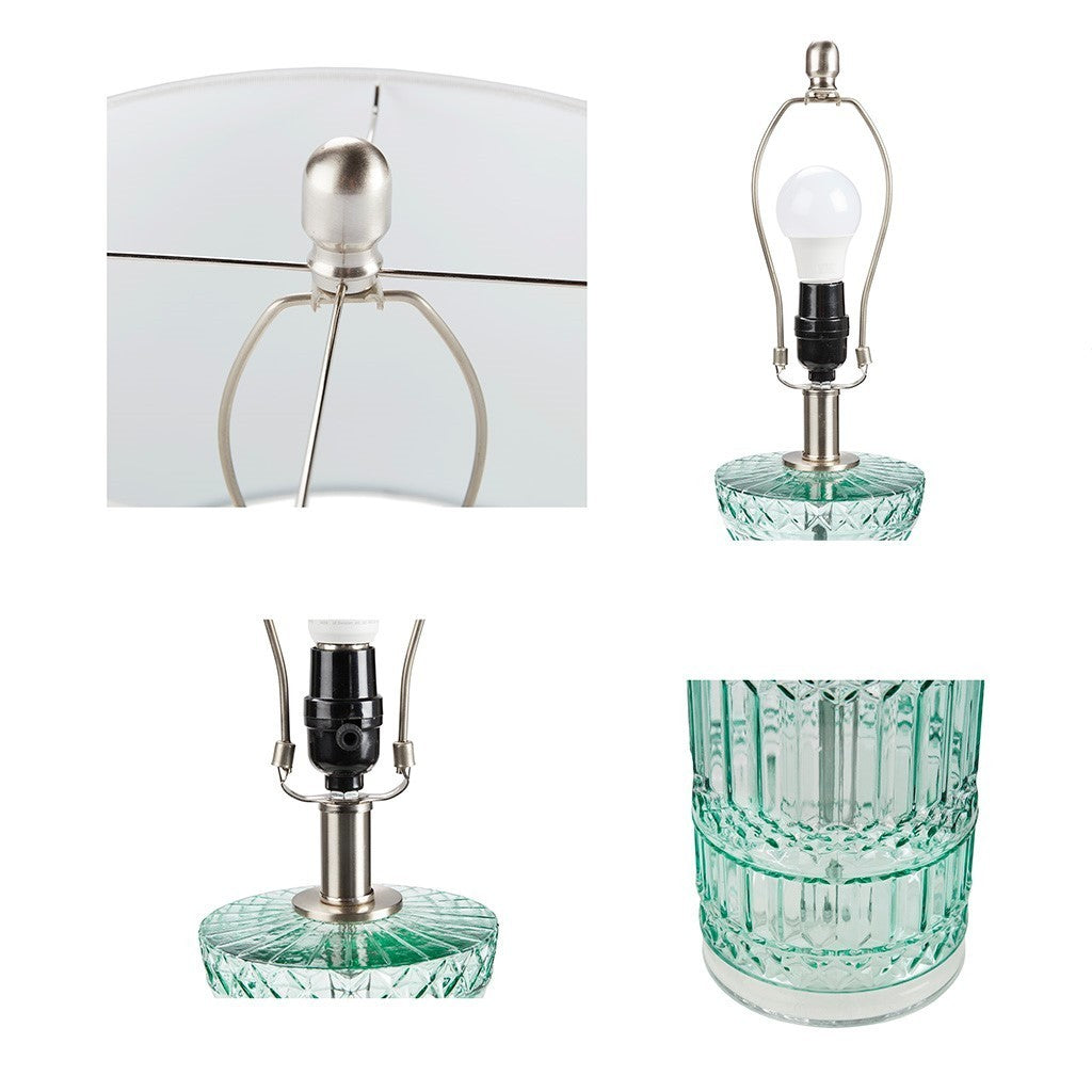 Textured Glass and Acrylic Base Table Lamp