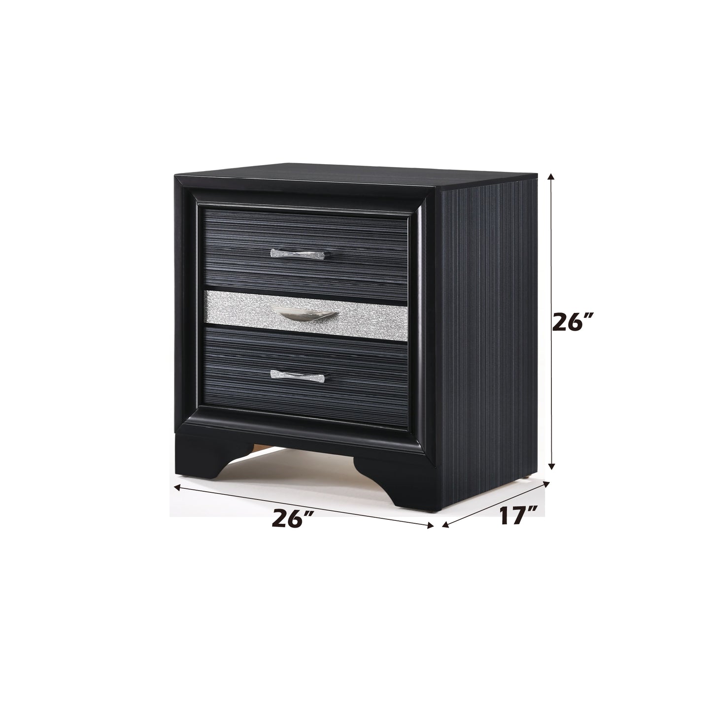 Naima Black Finish Nightstand