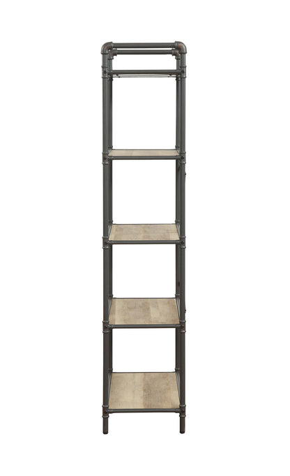 Itzel Antique Oak & Sandy Gray Finish Bookshelf