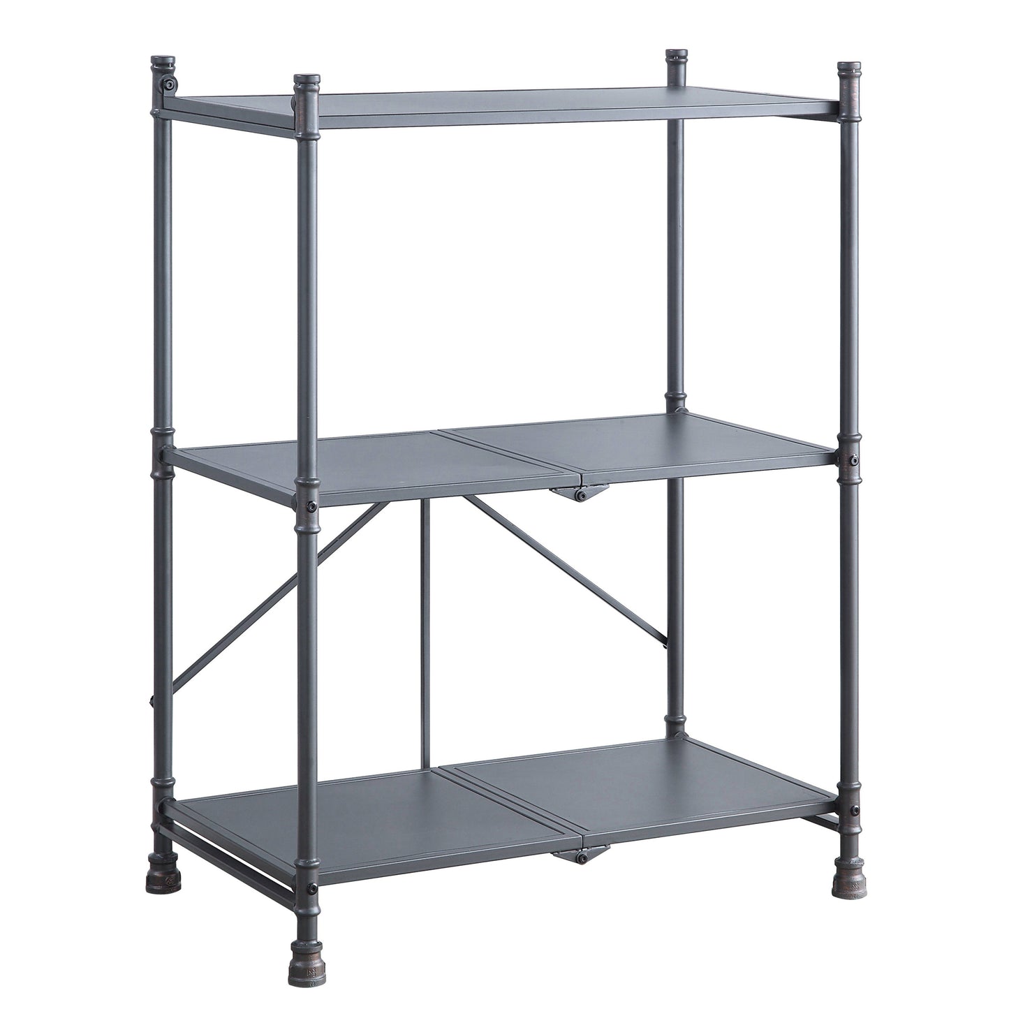 Sandy Black and Dark Bronze Hand-Brushed 3-tier Console Table