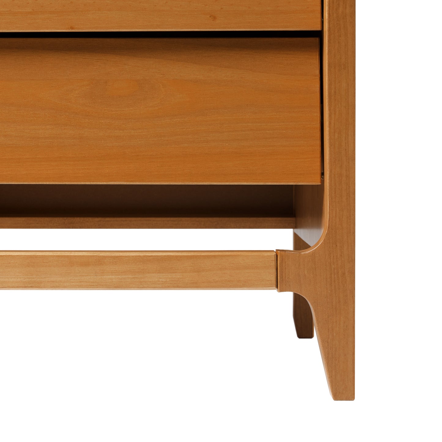 Scandi Angle Face Solid Wood Nightstand – Caramel